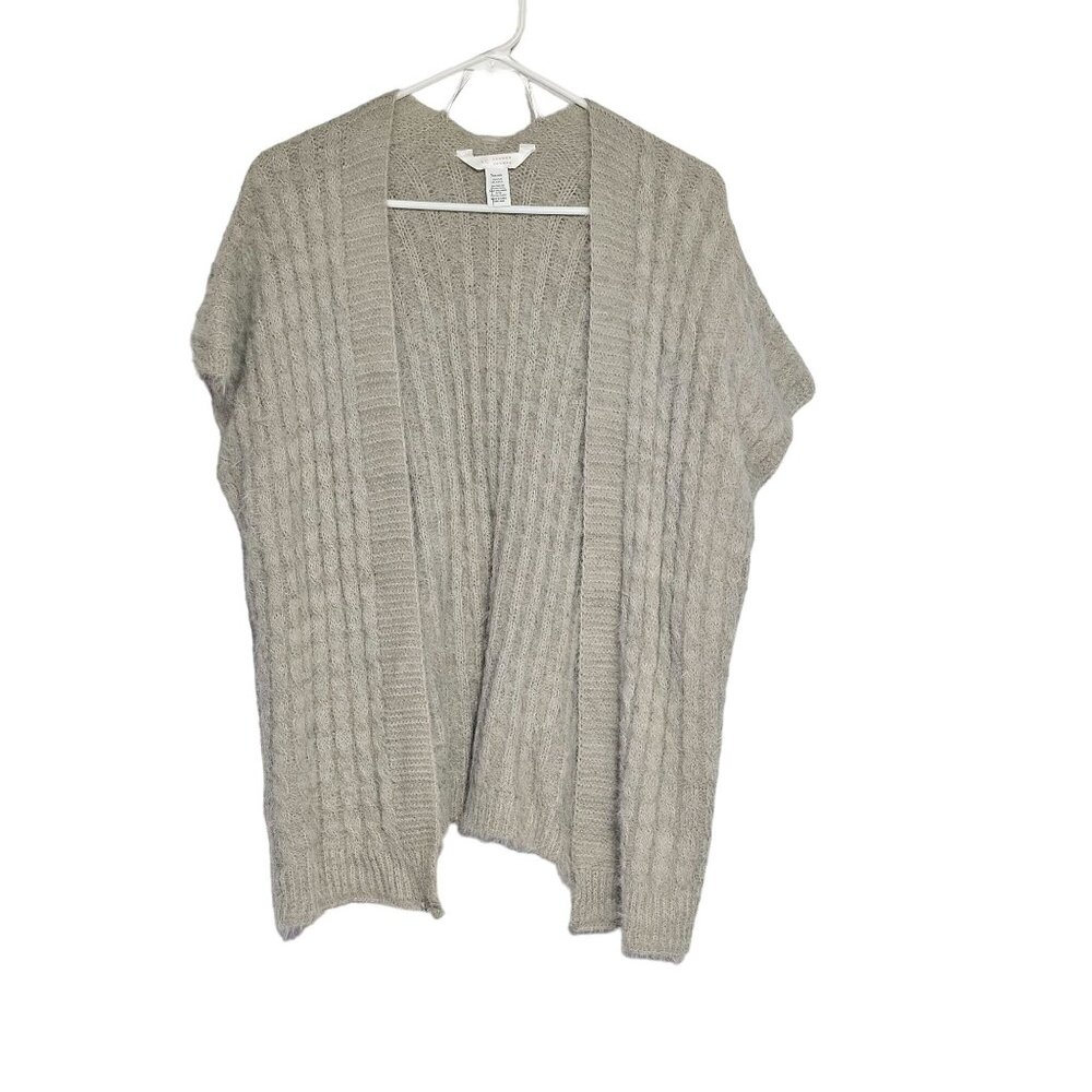 Lauren Conrad Women's Open Front Knit Cardigan Vest One Size Gray